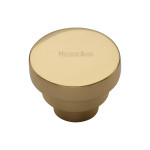 M Marcus Heritage Brass Stepped Design Round Cupboard Knob 32mm 